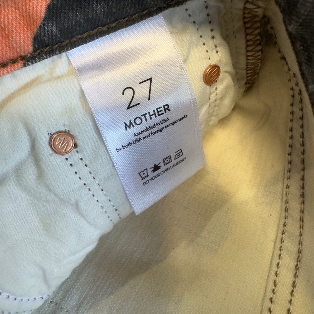 Mother The Rambler Zip Ankle Jeans 27 Build Me Up Buttercup Floral Wide Leg Pant - Picture 3 of 8